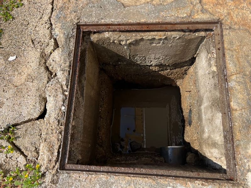 Sewer manhole before cleaning