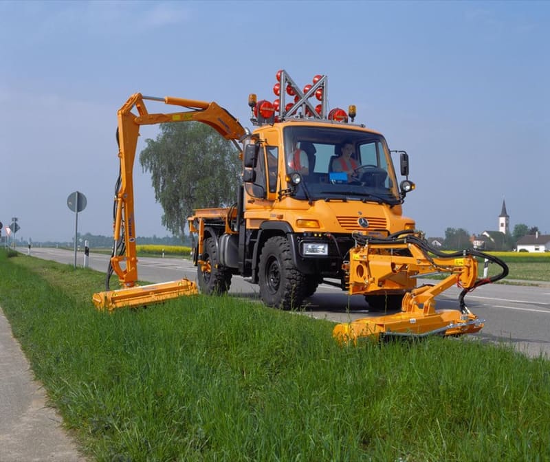 Verge mowing along a rural road